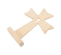 Kichvoe 5 Pièces Décoration de Table en Bois Croix Sculptée Main, Style Rustique Vintage, Dimension 19,3x14,4x4cm, pour Halloween et Ambiance Spirituelle