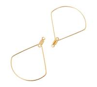 Kichvoe 50pcs Anneaux D'oreilles en Acier Inoxydable Couleur Or Forme Éventail Double Trou pour Fabrication de Bijoux DIY Accessoires pour Cosplay et Collier