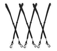 Kichvoe 6 Pièces Dragonne pour Moufles de Ski à Dragonne Ajustable en Polyester Noir, Légère et Élastique, pour Snowboard et Sports de Plein Air