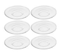 Kichvoe 6 pièces soucoupe ronde transparente soucoupe à café soucoupe snack soucoupe petit plateau à thé dessous de plat en Réutilisable