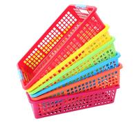 Kichvoe 6pièces Paniers De Rangement Colorés Plastique Lot De Empilables Pour Organisation De Documents Jouets Et Snacks Bureau Et Classe