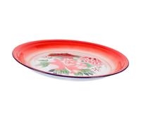 Kichvoe Assiette Émaillée Rétro 25 Cm, Plaque Alimentaire Épaissie pour Maison, Assiette Réutilisable Décorative Vintage Mariage et Présentation Fruits