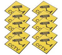 Kichvoe Autocollants Vidéosurveillance Cctv Lot de 10 Panneaux Avertissement Adhésifs pour Usage Extérieur Intérieur Maison Écoles et Véhicules