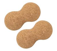 Kichvoe Balles de massage de yoga en liège 2 pièces, compactes et portables, pour thérapies et exercices de récupération musculaire du dos et des pieds