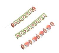 Kichvoe Bannière Suspendue D’anniversaire Rugby 2 Pièces - Décoration Fête D’anniversaire la Maison Drapeau Rugby et Banderole à Thème Grand Match - Accessoires Décoratifs pour Fête