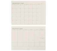 Kichvoe Bloc-notes de Planificateur Hebdomadaire Portable en Papier Beige 2pcs 60 Pages Facile à Écrire pour Planification de Travail Bureau