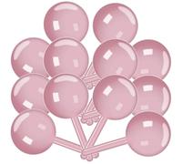 Kichvoe Boîte Artisanale Adorable en Plastique Rose, 12 Pièces, Forme Sucette Sphérique, Rangement Sécurisé pour Présents et Perles, pour Mariages et Cafés