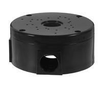Kichvoe Boîte de Jonction Ronde Étanche Noire 10 Mm Multiple Ouvertures, Grosse Capacité de Rangement Câble, Cache-fil Mural Extérieur pour Caméra de Sécurité et Câblage Électrique