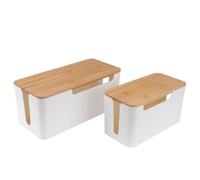 Kichvoe Boîte de Protection Étanche pour Multiprise 2 Pièces en Plastique Abs Blanc, Résistante aux Chocs, Cuisine et Bureau, Cache Câbles Sécurisant Garçon et Filles et Animaux
