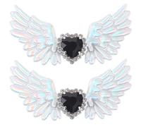 Kichvoe Breloques de Chaussures Ailes D’ange avec Cristaux Argentés 1 Paire