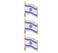 Kichvoe Broche décorative drapeau d’Israël 3pcs en alliage, épinglette de revers de parti, souvenir léger pour hommes, fête et costumes, 2.50 * 2.20 * 1.00 cm