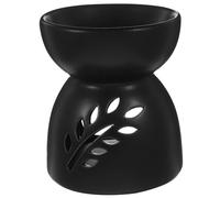 Kichvoe Brûleur à Cire Parfumée en Céramique Mat Noir, Grand Format, Diffuseur D'arômes pour Maison et Bureau, Chauffe-Cire à Bougie pour Ambiance Relaxante et Purification de L'air