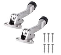 Kichvoe Butées de Porte Murales avec Effet Tampon et Vis pour Fixation en Alliage de Zinc Argenté 2 Pcs Support Robuste Anti-rouille pour Portes Intérieures