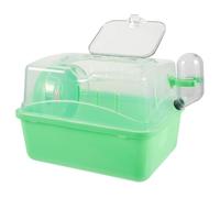 Kichvoe Cage à Hamster Panoramique Verte Bac Plastique Amovible, Roue D’Exercice et Biberon, Grosse Cage Modulable pour Cobayes, Souris et Petits Rongeurs, Habitat Sécurisé pour Animaux