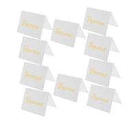 Kichvoe Chevalets de Table Réservés 10 Pièces Carton Recto-Verso Marquage à Chaud Or pour Restaurant et Banquet Léger et Portable