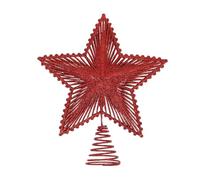 Kichvoe Cimier d'Arbre De Noël À Paillettes - Étoile Pentagramme Creux À Cinq Branches - Décoration Finale pour L'intérieur De La Maison Rouge
