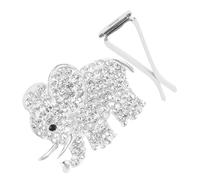Kichvoe Clip de Ventilation Décoratif Éléphant en Strass Argenté, Diffuseur D’huiles Essentielles pour Voiture, Accessoire Aromathérapie Parfumé, Pince Petite Taille pour Grilles