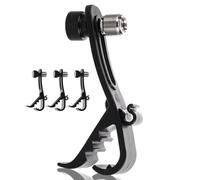 Kichvoe Clips de Microphone Antichoc pour Batterie en Plastique et Alliage Noir, Facile à Monter sur Jante, Pack de 4 Pièces pour Enregistrer et Amplifier les Percussions