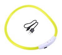 Kichvoe Collier LED pour Chien L Taille Jaune, Collier Lumineux Rechargeable USB en Plastique, Sécurité Nocturne pour Animaux de Compagnie, Promenade et Camping, Résistant et Visible