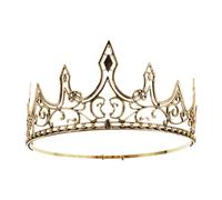Kichvoe Couronne de Costume de Prince Médiévale pour Homme en Alliage Or, Pièce Maîtresse Légère et Élégante pour Bal de Fin D'année et Séances Photo
