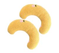 Kichvoe Coussins Sommeil Soutien Cervical en Flanelle Jaune Lot de 2 pour Chats Oreillers de U et Confortables, Lavables des Animaux