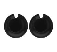 Kichvoe Couvercles en Céramique Noirs pour Tasse à Thé, Lot de 2 Pièces, Forme Ronde avec Encoche, Faciles à Nettoyer, Design Élégant pour Décoration Intérieure et Usage Extérieur