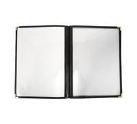 Kichvoe Couverture de Menu Transparent en Pvc 6 Pages A4 pour Restaurant, Protège L'huile et L'eau, Design Feuilles Détachées, pour Dîner Élégant et Pratique