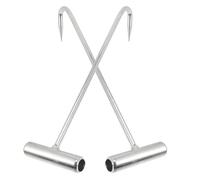 Kichvoe Crochets de Levage Métalliques Galvanisés T en Acier Antirouille 2 Pcs, Lève-regard Robustes pour Couvercles D’égout Industriels, Outil de Manutention Compact et Polyvalent