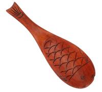 Kichvoe Cuillère Bois Japonaise Forme Poisson Antiadhésive Petite Spatule pour Remuer Riz Usage Domestique et Professionnel