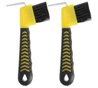 Kichvoe Cure-pied Cheval avec Brosse 2 Pièces en Acier Inoxydable et Poignée Caoutchouc Confortable, Outil de Toilettage pour Sabots, Nettoyage Boue et Saleté, Couleur Aléatoire