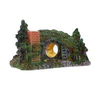 Kichvoe Décoration Aquarium Petit Château Hobbit en Résine Solide, Ornement sans Danger pour Poissons Bulles, Accessoire Aménagement Paysager pour Aquarium D’Eau Douce, 1 Pièce