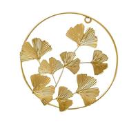 Kichvoe Décoration Murale Feuille de Ginkgo en Fer Doré, à Suspendre Murale Artistique Creuse, Ornement Décoratif Nordique pour Salon, Chambre et Balcon, 1 Pièce, Style Contemporain