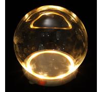 Kichvoe Dôme en Verre Lumineux Socle en Bois pour Affichage D’Objets Décoratifs, Décoration Maison Élégante, pour Étagère ou Table