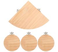 Kichvoe en Bois Sécurisées et Créatives pour Hamster et Souris Lot de 4 Forme Éventail et Ronde pour Cage et des Petits Animaux