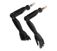 Kichvoe Ensemble 2 Bras de Mannequin Articulés en Bois Foncé Articulation Flexible et Coude Réglable pour Merchandising Visuel en Boutique