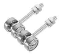 Kichvoe Ensemble de 2 Roues pour Porte Coulissante Roulements Solides, Chariot en Fer Galvanisé Argenté, Charge Maximale 50kg, pour Systèmes de Levage Électrique