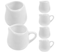 Kichvoe Ensemble De 6 Petits Pichets À Crème Pots À Crème En Céramique Petit Pichet À Lait Pot À Crème En Porcelaine Blanche Pour Café Thé Lait Confiture Sauces Salade
