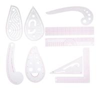 Kichvoe Ensemble de 9 Règles à Couture en Plastique Règle Courbe Découpe du Tissu et Patchwork, Outil Multifonction pour Créateurs de Mode à Domicile Studio