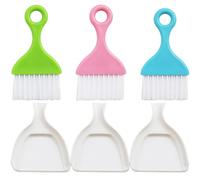 Kichvoe Ensemble Pelle à Poussière Compacte en Plastique 3 Pièces Brosse Multifonction pour Nettoyage des Débris et Poussières sur Bureau et Maison