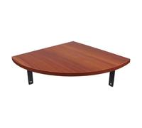 Kichvoe Étagère Murale d'angle et Gain de Place en Bois Marron Forme Triangle Courbe Design Minimaliste, Résistante aux Rayures pour Salle de Bain