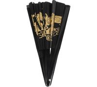 Kichvoe Éventail Pliant Tai Chi 36 Cm en Bambou Noir et Tissu Noir, Ventilateur à Main Portable pour Danse et Arts Martiaux, Accessoire Vintage Décoratif pour Spectacle et Intérieur