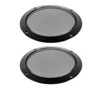 Kichvoe Grille de Haut-Parleur Facile à Installer pour Haut-Parleur de Voiture en Métal Noir 2pcs Cercle Décoratif Acier Laminé à Froid et Abs pour Haut-Parleur et Subwoofer