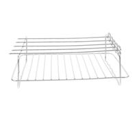 Kichvoe Grille en Acier Inoxydable Grosse Taille pour Friteuse à Air Chaud, Étagère Rectangulaire Double Panier avec 5 Brochettes, Accessoire Cuisson Multifonction pour Barbecue et