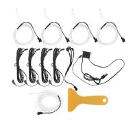 Kichvoe Guirlande Lumineuse LED Intérieure pour Voiture 1 Set USB Glace Bleue Flexible 1 Bande Principale 4 Bandes Portes Ambiance Lumineuse Décorative Auto Adaptable