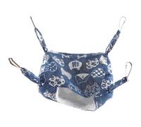 Kichvoe Hamac Chauffant Suspendu Confortable pour Petits Animaux, Bleu | Tissu Peluche Tricoté et Lin, Installation Facile en Cage ou Ailleurs, pour Perroquet et Furet