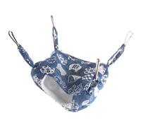 Kichvoe Hamac Suspendu pour Petit Rongeur, Lit Chaud pour Cobayes et Hamsters, Accessoire Habitat Cage en Tissu Respirant Bleu, Confortable et Résistant, Maison et Cage à Furets