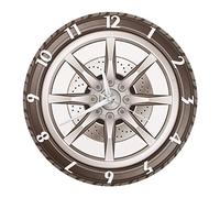Kichvoe Horloge Murale Créative Forme De Roue De Voiture Silencieuse Pour Décoration De Salon Et Garage