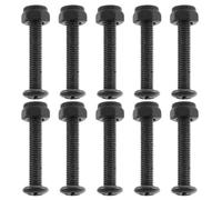Kichvoe Kit de 10 Vis et Écrous Noirs en Acier pour Planche de Surf et Skateboard, Vis de Fixation M5x31mm, pour Entretien et Réparations Faciles