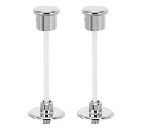 Kichvoe Kit de Remplacement 2 Boutons Poussoirs en Plastique Argenté pour Toilettes Mécanisme à Tirer, Compatible Large, pour Rénovation Salle de Bain à Domicile
