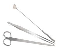 Kichvoe Kit D'outils Ciseaux et Pince à Épiler pour Aquarium en Métal Argenté Nettoyage Rapide Algues pour Aquarium en Verre